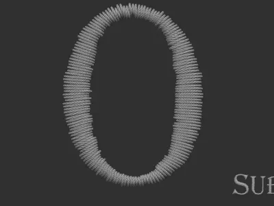 EmbroideryCG Font English01A 3cm Zbrush Tools 3D model