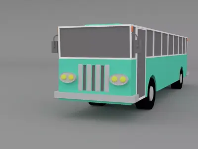 lowpoly bus school 3D model