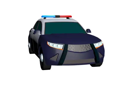 Police car Hypercasual Low-poly 3D model