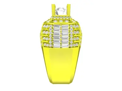 A7117 Korean Style Diamond Men Ring 3D print model