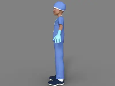 3D Cartoon Doctor Man 3D model