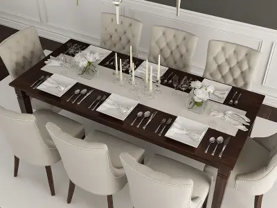 Table Chairs Laying 3D model