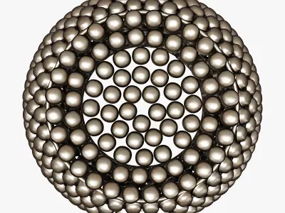 Rouge decor iron beaded black stool 3D model