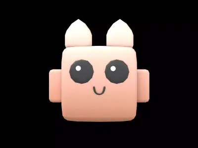 Basic Type Game Asset Pet Character v1 002 Low-poly 3D model