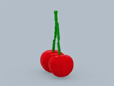 Voxel Cherry Low-poly 3D model