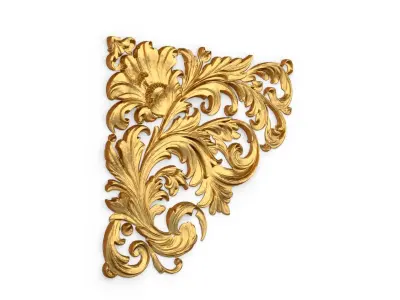 Classic carved corner decor ornament 378  3D model