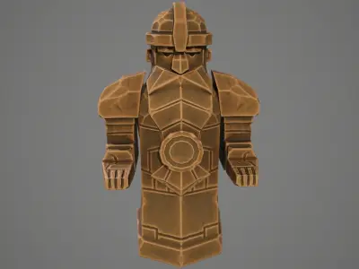 Stylized statue of Dwarf 01 Low-poly 3D model