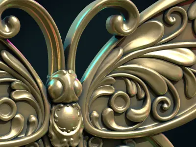 Butterfly gold 3D print model