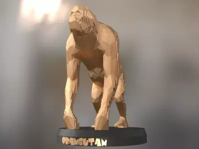 Parametric Orangutan Low-poly 3D model