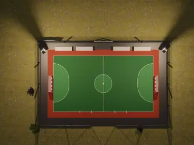 Lowpoly socker ground Low-poly 3D model