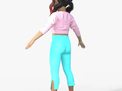 Realistic 3D Girl Character Rigged 3D model purchase