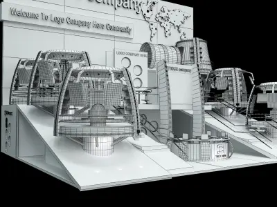 Booth Exhibition Stand a502b 3D model