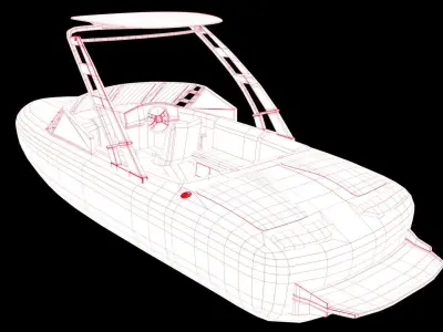 High-Speed Luxury Motorboat 3D Model Low-poly 3D model