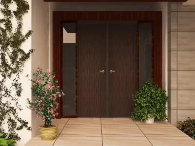 Duplex house 3d exterior view Free 3D model