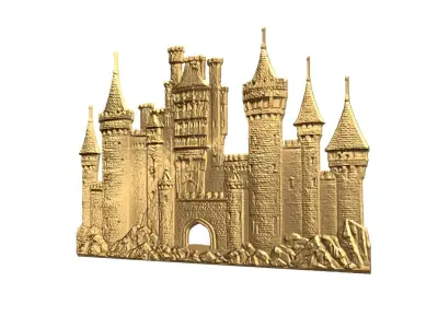 Futuristic Cityscape Relief Wall Panel -Unique 3D Printable   3D print model