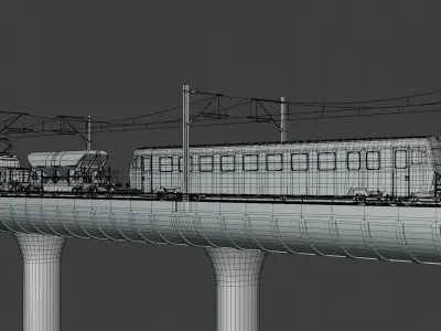 Railway station and bridge IV 3D Model Collection