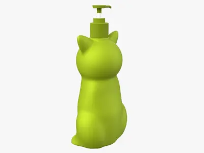 Cat Liquid Soap Dispenser Leaf Green Version 3D model