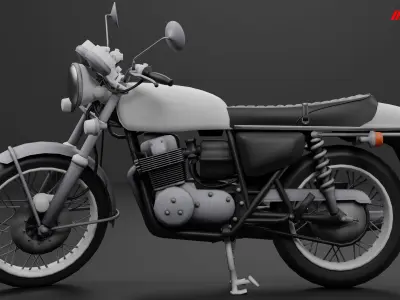 Motorcycle Low-poly 3D model