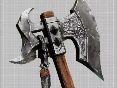 Viking Axe Low-poly 3D model 33