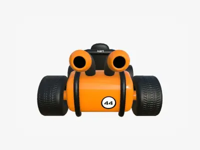 Cartoon Kart G07 Orange - Vehicle Racing Design Low-poly 3D model