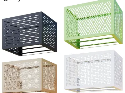 Air conditioner baskets on the facade 5 3D model