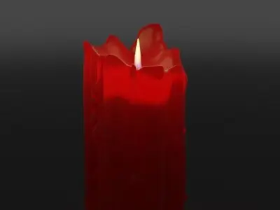 Animated Candle scene with swarm of moths  3D model