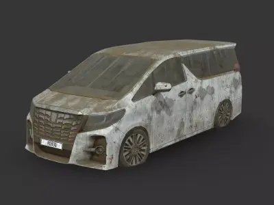 Abandoned Car - Toyota Alphard Low-poly 3D model