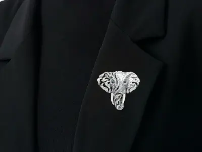 Elephant brooch  luxury 3D model