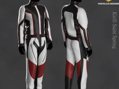 Racing Suit  Marvelous designer Clo3d OBJ mtl FBX ZPRJ 3D model