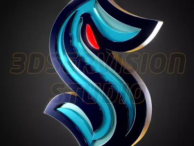 Seattle Kraken logo - Cinematic - 3D print 3D model