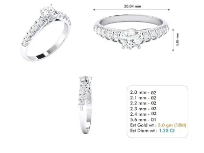 diamond ring 3D print model 41