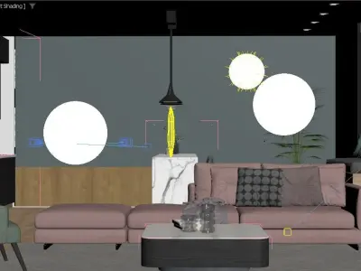 Minimal living room and bedroom 3D model