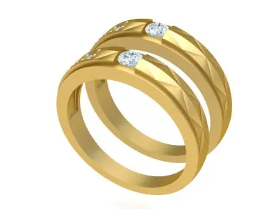 Elegant Triple Row Diamond Ring for Women 117 3D print model