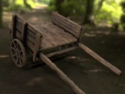Cart Horse Low-poly 3D model