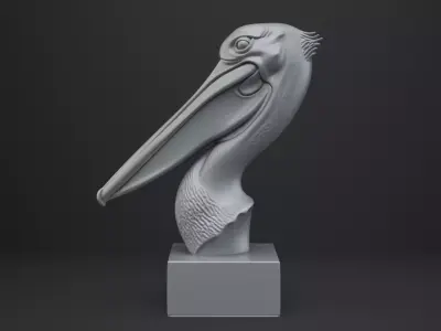 Pelican Bust - Animal Figurine 3D print model