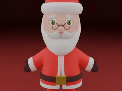 Santa Claus 3D model for 3D print Christmas model 3D print model