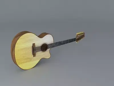 18 string acoustic guitar Free 3D model