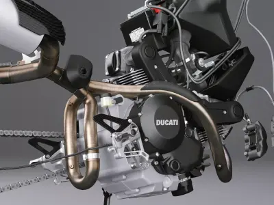 Motorcycle Engine Exhaust Brakes 3D model