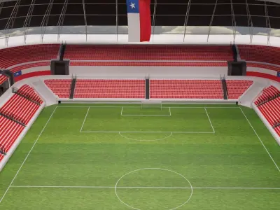 Chile Football Stadium and Interiors Low-poly 3D model