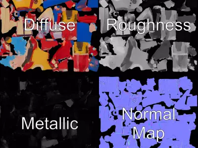 Colorful AnimeInspired Character Model Pack Low-poly 3D model