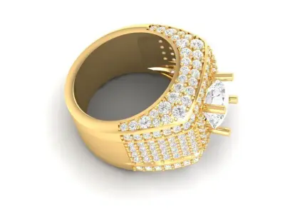 Luxury Wide Diamond Pave Ring for Men  151 3D print model
