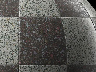 Terrazzo Materials 26- Terrazzo Tiling - Sbasr Pbr 4k Seamless Texture
