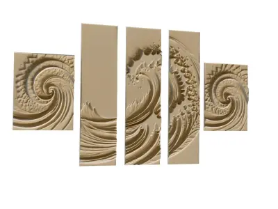 mural decor set wall panel 32 3D model