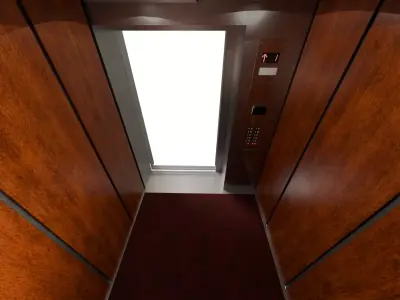 Modular Game Ready Elevator Low-poly 3D model