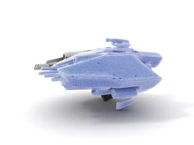 Futuristic Starship model pack Low-poly 3D model