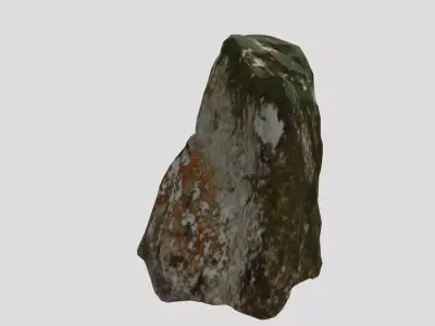 High Precision Moss Covered Rock  3D AssetKit PBR Low-poly  3D model