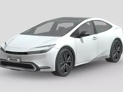 Toyota Prius 2023 Low-poly 3D model