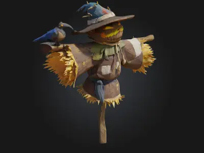 Scarecrow Sentinel  Guardian of the Harvest Fields 3D model