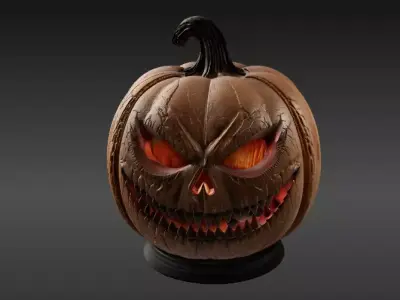 Spooky Teeth Jack-O-Lantern Pumpkin 3D Model Printable 3D model