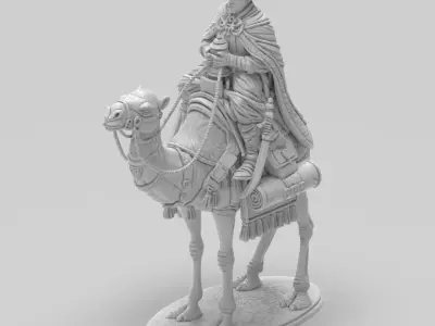 Nativity Three Wise Men Balthazar Camel 3D print model